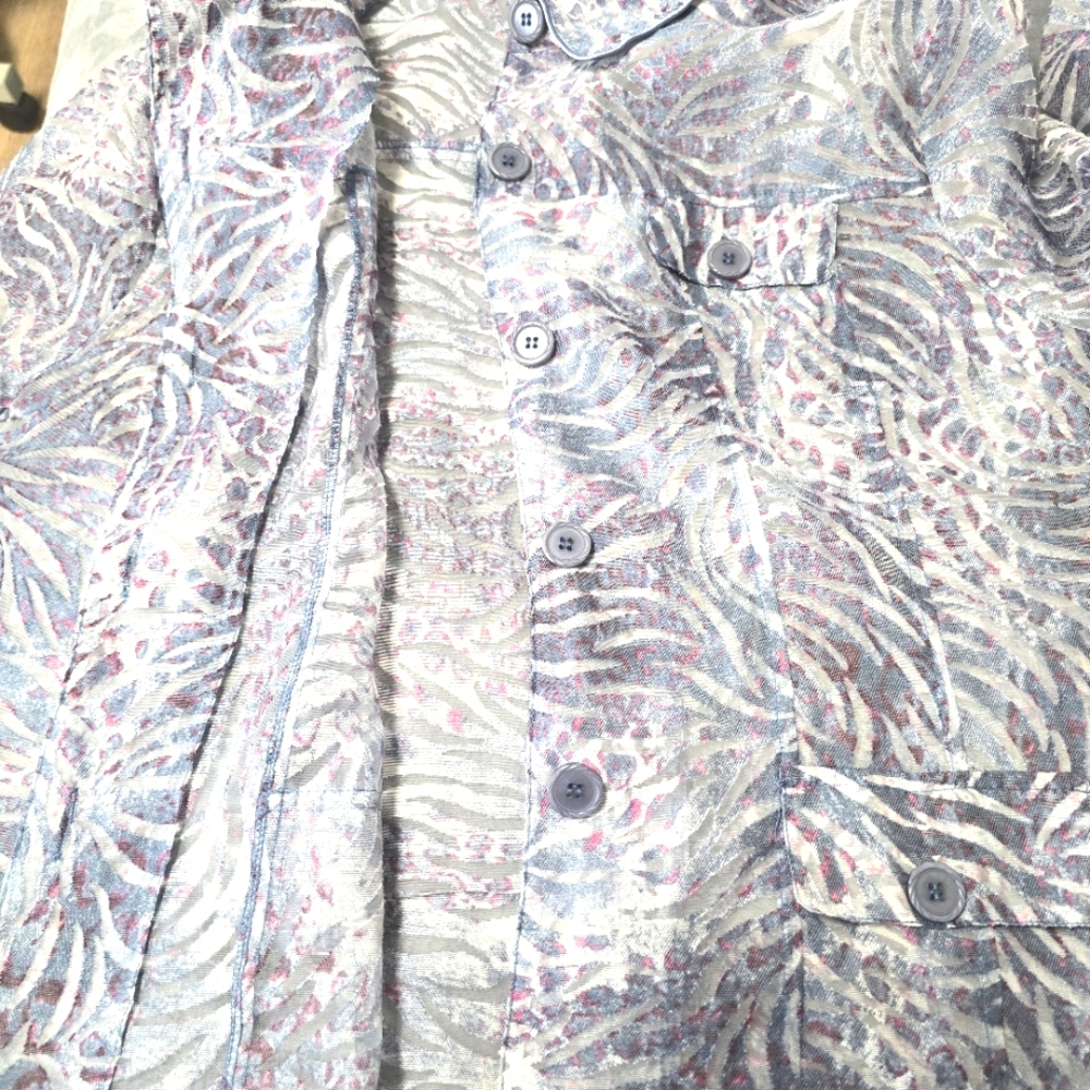 2/$30 Erin London Lightweight Womens Button Down Shirt Size XL Summer Blazer - Picture 12 of 16